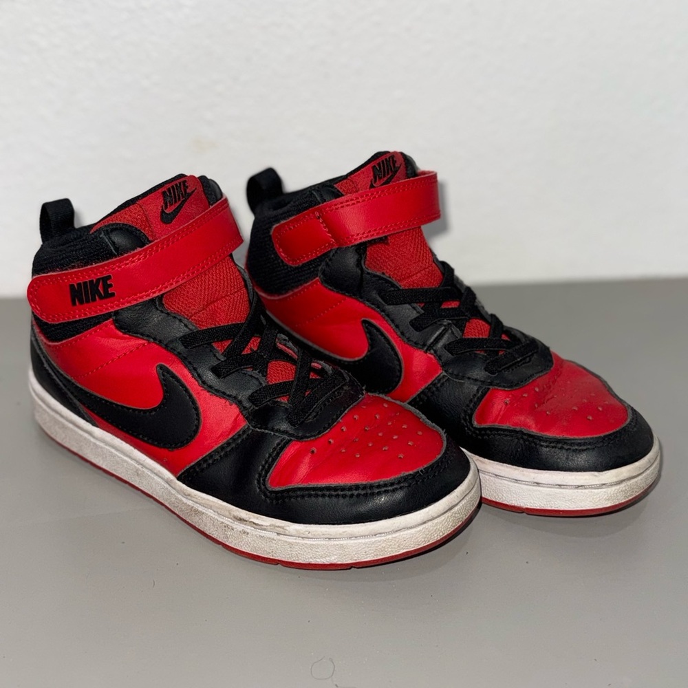 Nike Kids Black and Red High-Top Sneakers